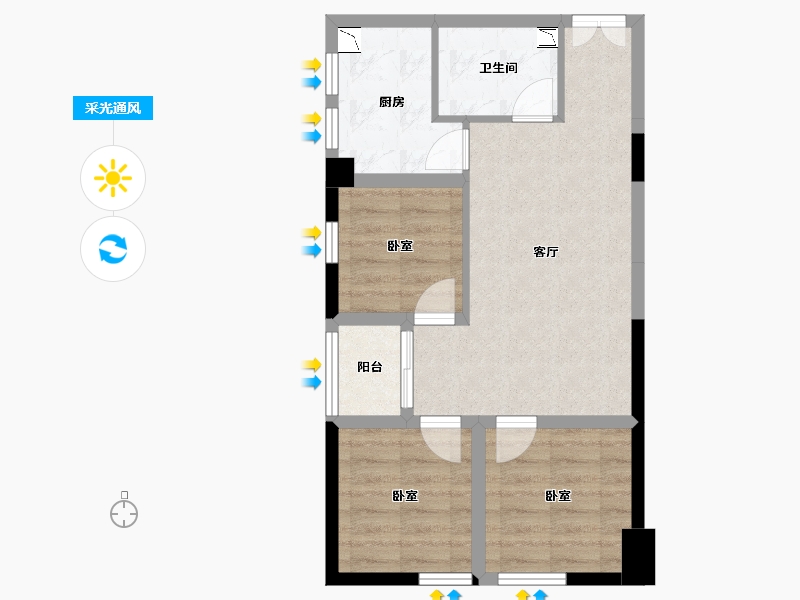 山东省-威海市-财富1号-56.51-户型库-采光通风