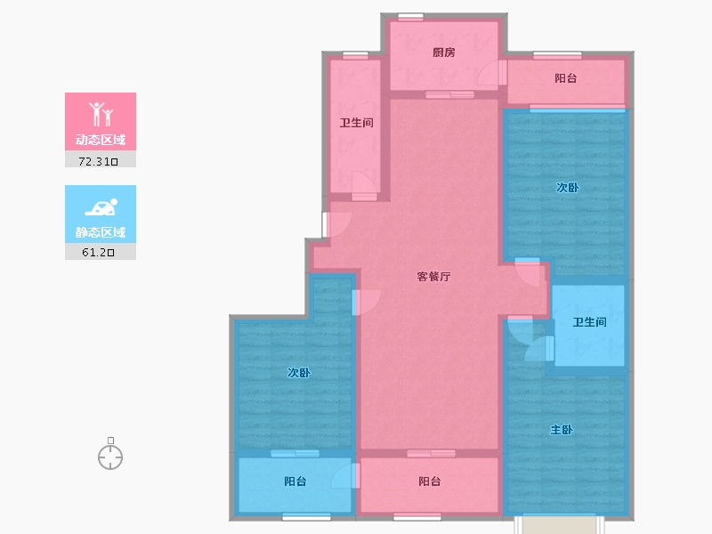 山东省-潍坊市-滨海福地世家-118.40-户型库-动静分区