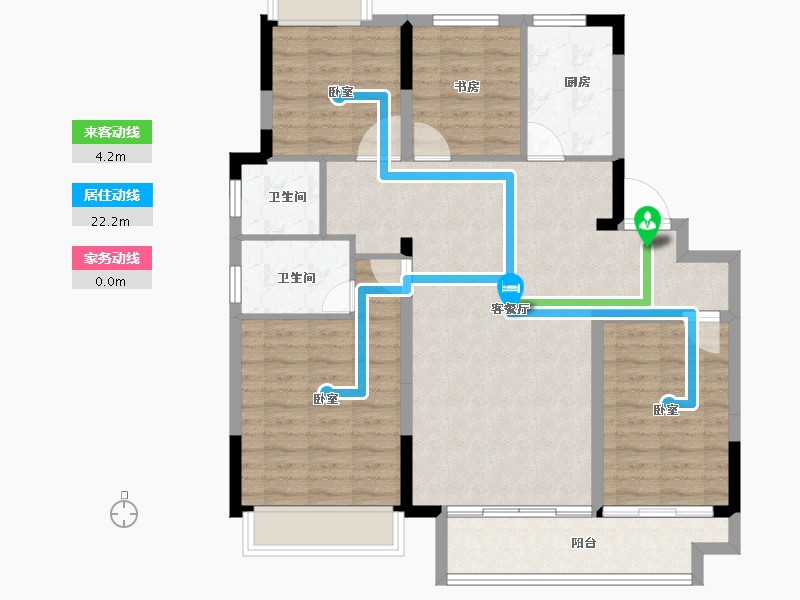 浙江省-嘉兴市-大发德商熙悦花苑-102.00-户型库-动静线