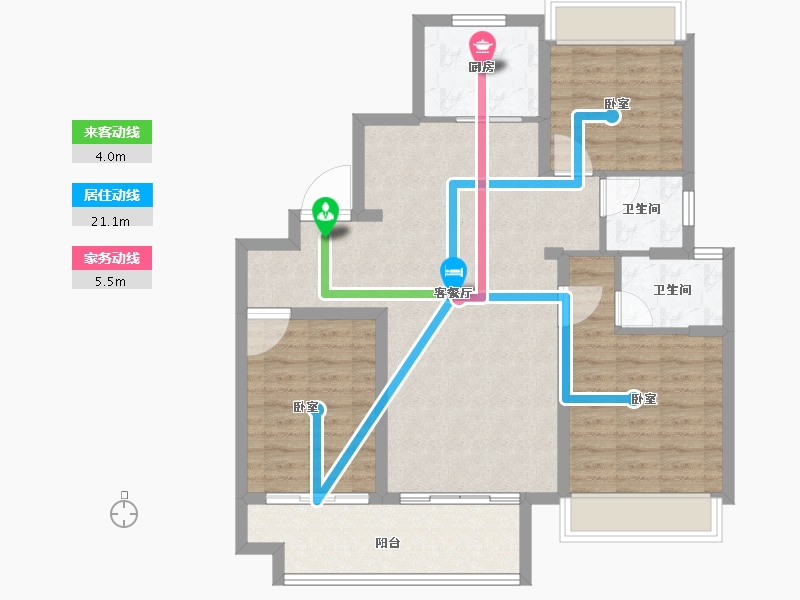 浙江省-嘉兴市-大发德商熙悦花苑-93.00-户型库-动静线