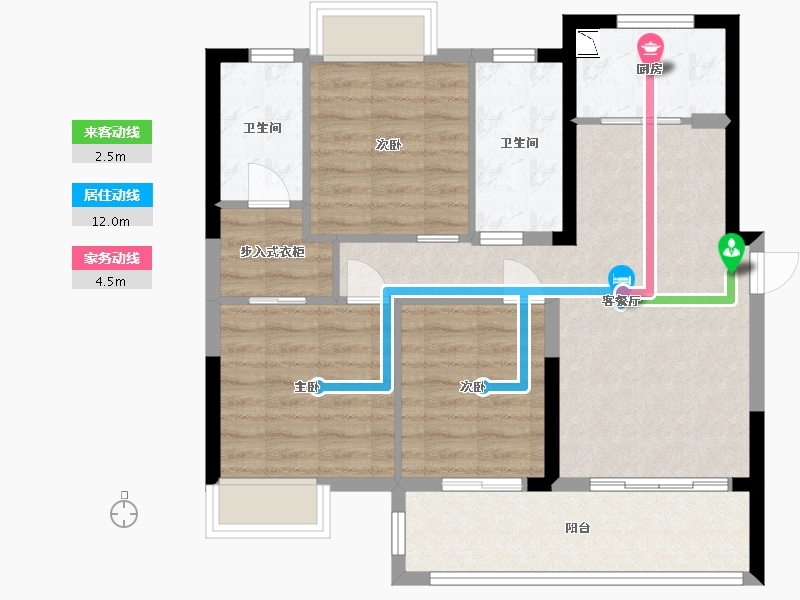 福建省-福州市-中发·海悦天澜-79.25-户型库-动静线