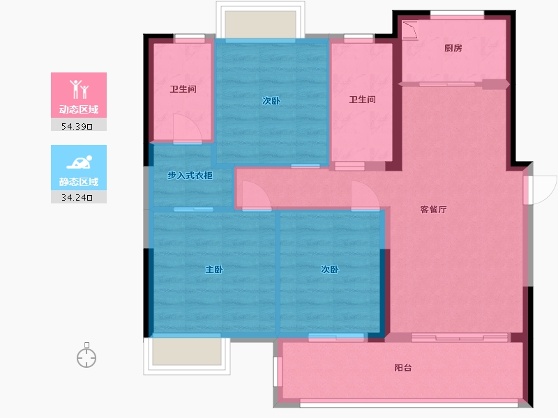 福建省-福州市-中发·海悦天澜-79.25-户型库-动静分区