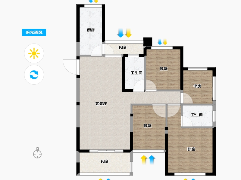 河南省-焦作市-焦作恒大城-115.33-户型库-采光通风