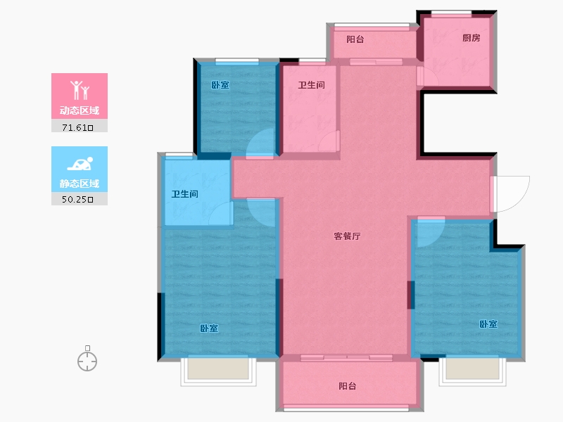 河南省-焦作市-安泰理想城-109.49-户型库-动静分区