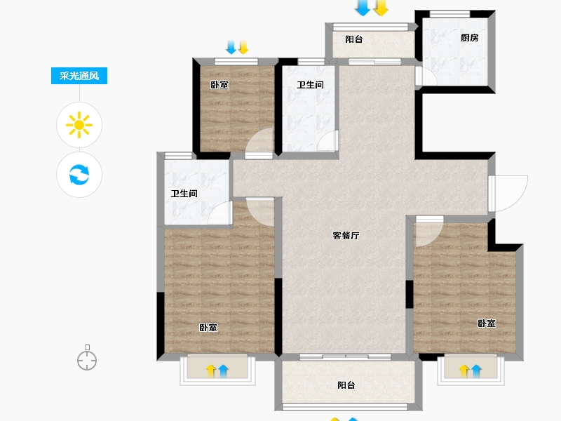 河南省-焦作市-安泰理想城-109.49-户型库-采光通风