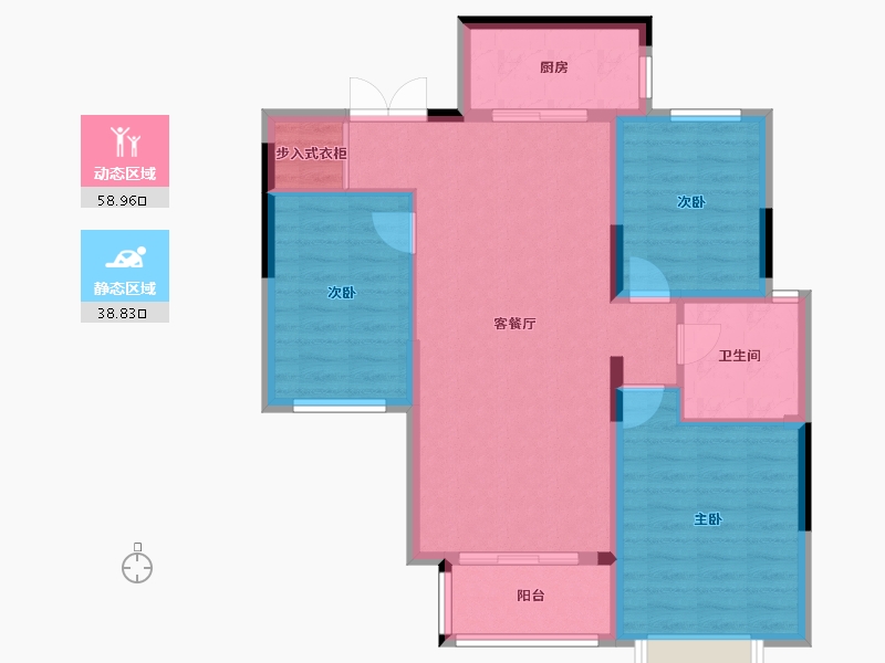 山东省-济南市-泰悦赫府-88.27-户型库-动静分区