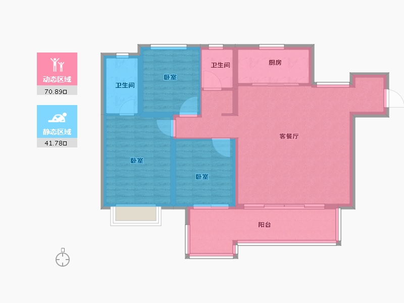 河南省-洛阳市-旭辉时代天际-102.00-户型库-动静分区