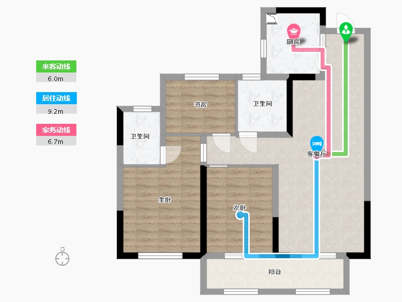 安徽省-蚌埠市-春江花月-86.40-户型库-动静线