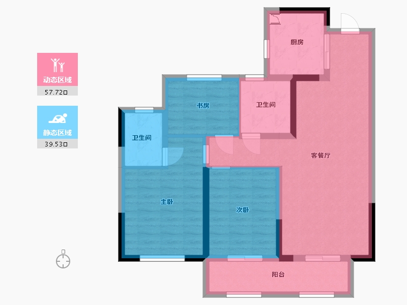 安徽省-蚌埠市-春江花月-86.40-户型库-动静分区