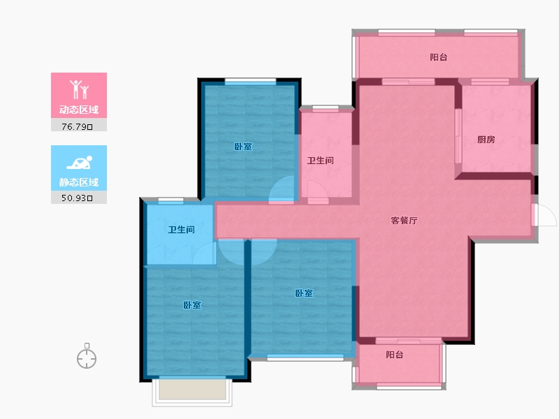 河南省-安阳市-安阳建业城二期-114.31-户型库-动静分区