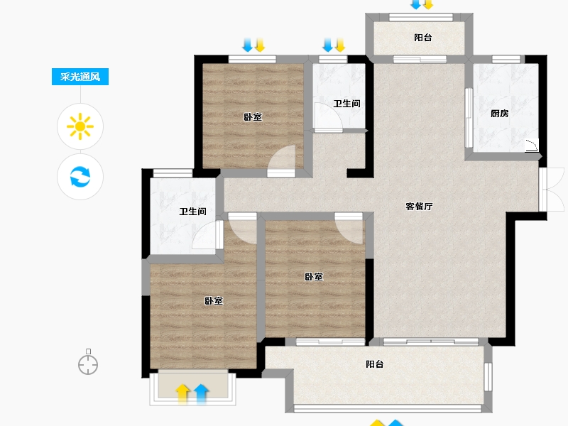 河南省-洛阳市-建业熙和府-100.00-户型库-采光通风