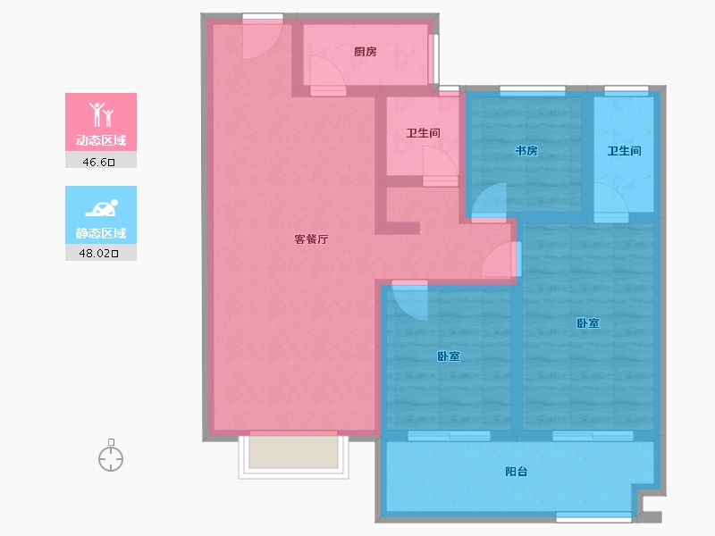 山东省-菏泽市-颐江南-83.31-户型库-动静分区