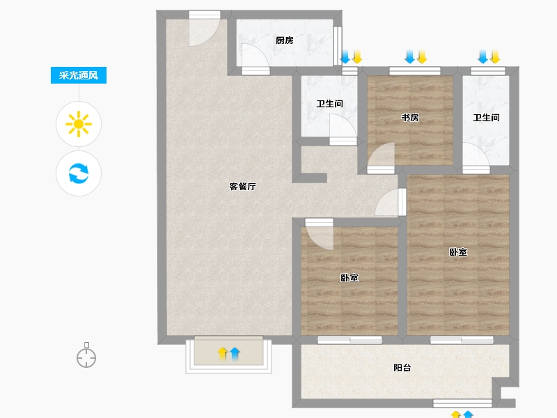 山东省-菏泽市-颐江南-83.31-户型库-采光通风