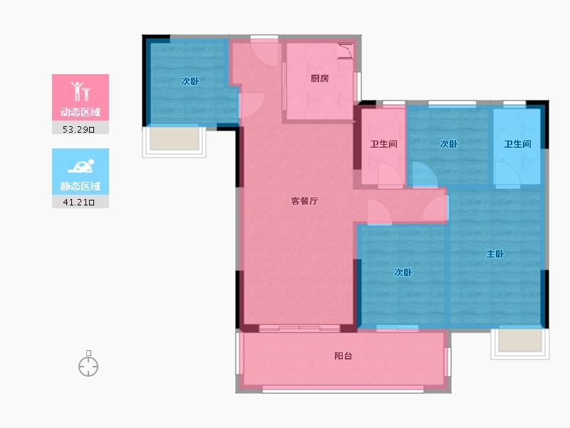 福建省-福州市-中发·海悦天澜-84.60-户型库-动静分区