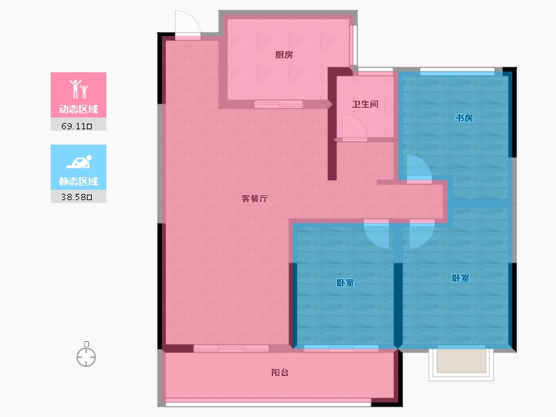 山东省-济宁市-中动长泰蘭园-96.00-户型库-动静分区