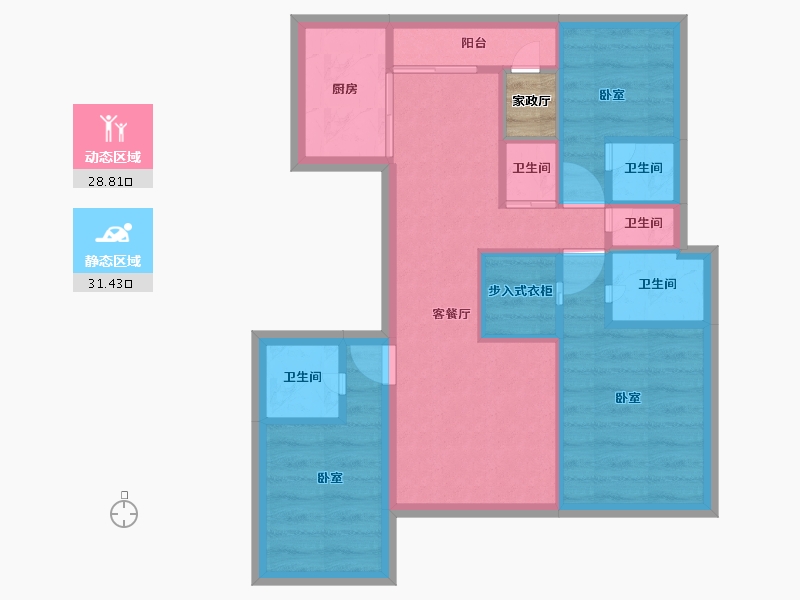 河南省-郑州市-名门樾府-53.31-户型库-动静分区