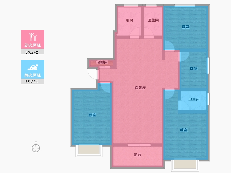 山东省-菏泽市-颐江南-102.60-户型库-动静分区