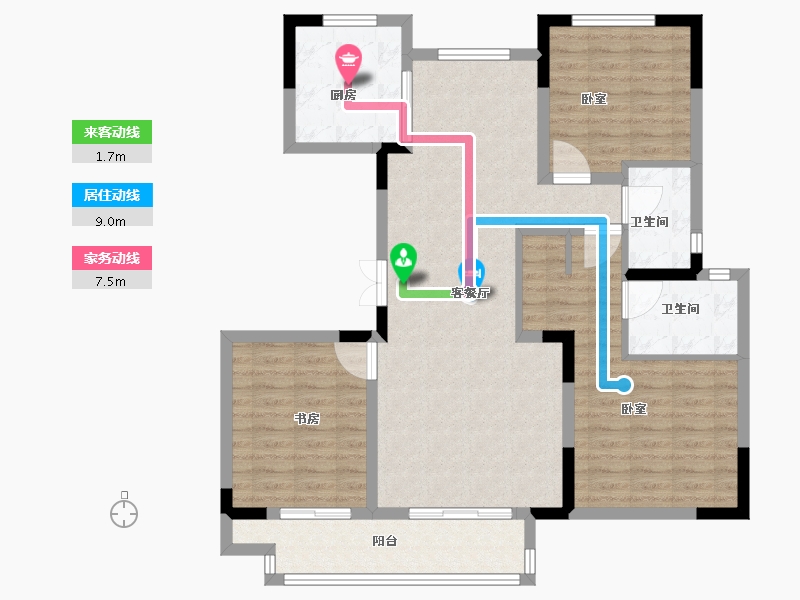 河南省-洛阳市-洛阳建业鸾州府-103.00-户型库-动静线