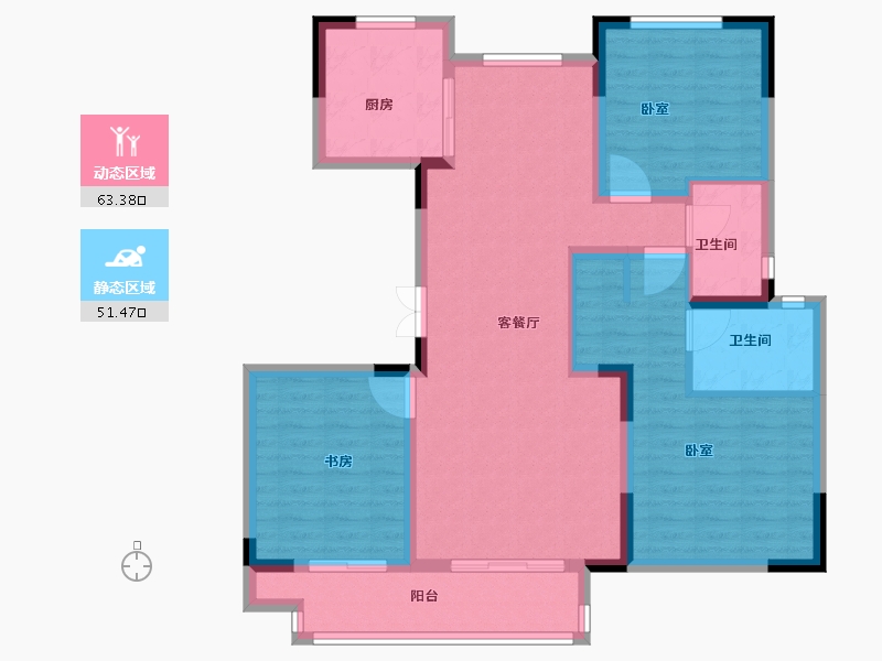 河南省-洛阳市-洛阳建业鸾州府-103.00-户型库-动静分区