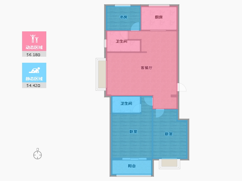 山东省-烟台市-观云山-101.32-户型库-动静分区