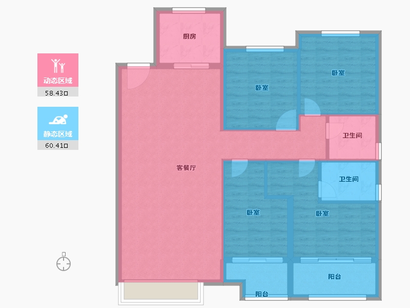 山东省-德州市-中骏雍景湾-108.00-户型库-动静分区