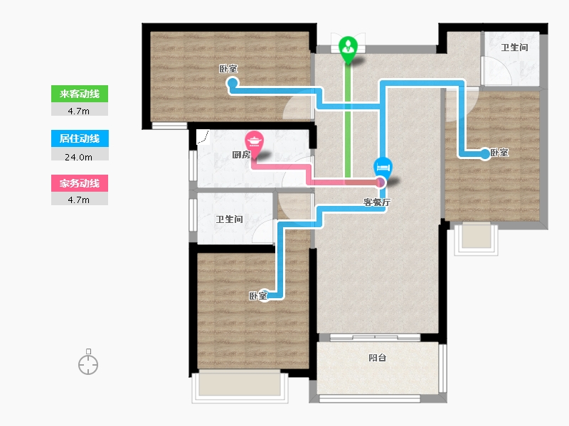 山东省-菏泽市-龙翔中央檀府-102.00-户型库-动静线