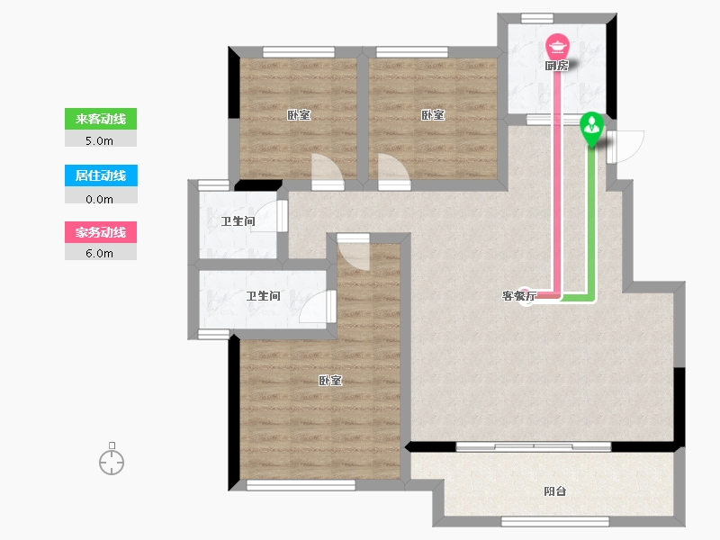 河南省-郑州市-万科·荣成 云图-94.00-户型库-动静线