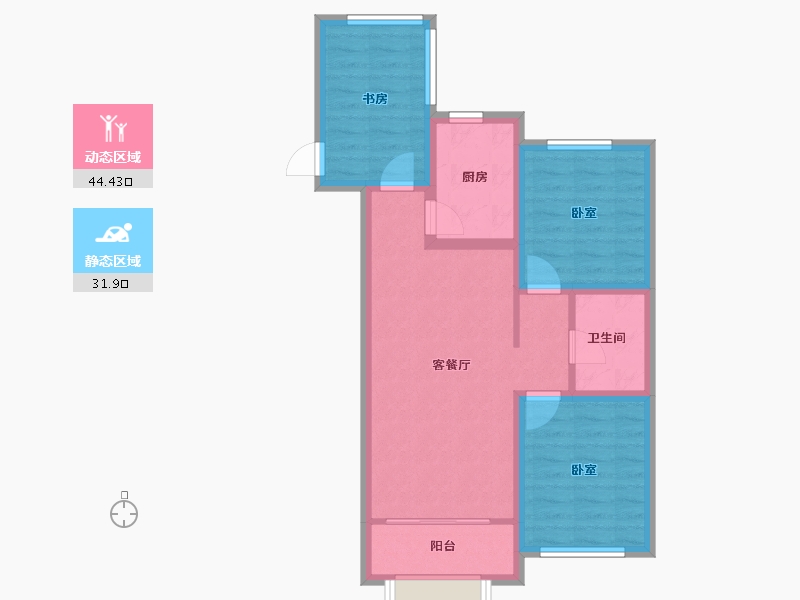 山东省-烟台市-阳光首院-67.39-户型库-动静分区