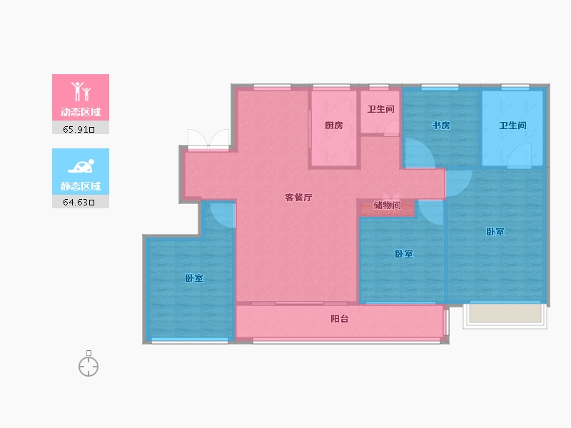 浙江省-嘉兴市-秀湖中粮・祥云-120.18-户型库-动静分区