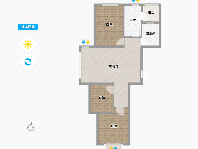 山东省-烟台市-海上明珠-106.01-户型库-采光通风