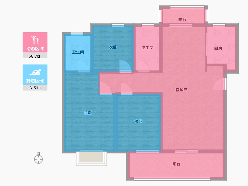 河南省-信阳市-德润上和府-100.19-户型库-动静分区