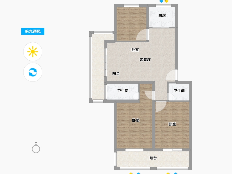 浙江省-绍兴市-剡溪壹品-92.00-户型库-采光通风