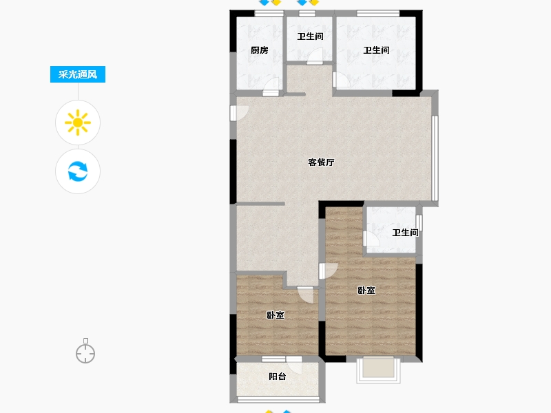 山东省-青岛市-金科恒联集美常青-93.99-户型库-采光通风