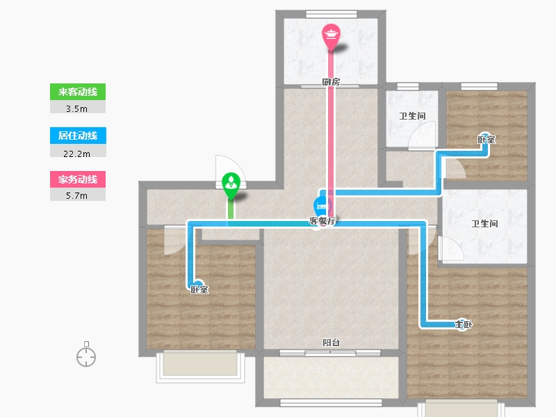 山东省-枣庄市-山能德圣风华里-103.91-户型库-动静线