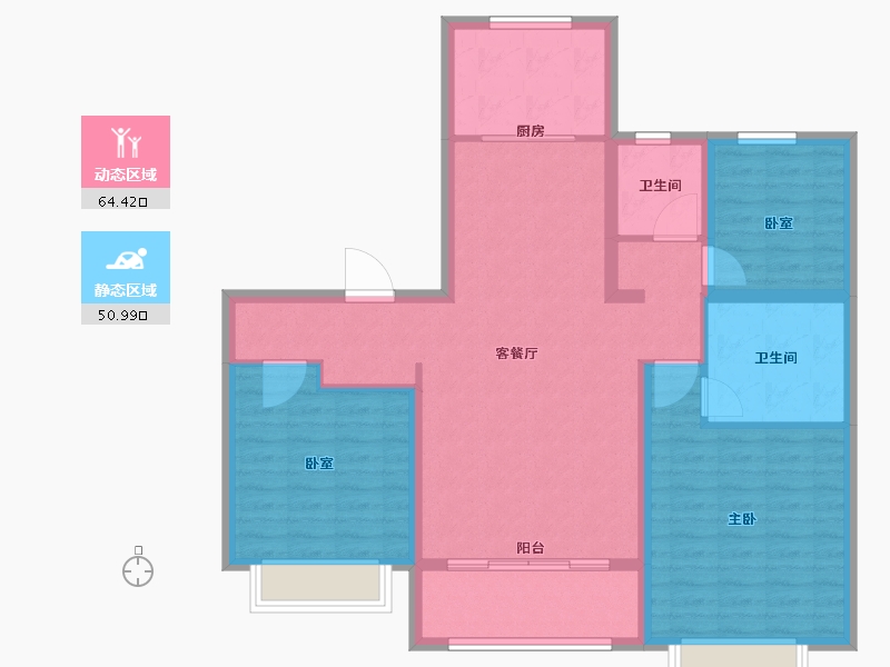 山东省-枣庄市-山能德圣风华里-103.91-户型库-动静分区