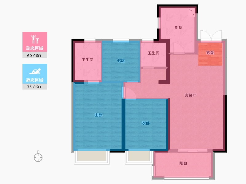 江西省-宜春市-金投正荣府-85.61-户型库-动静分区