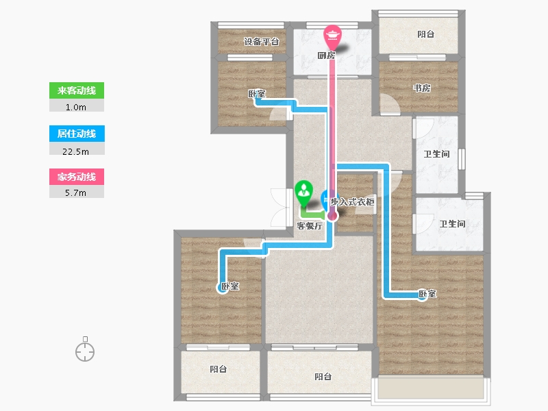 浙江省-绍兴市-万固滨江越珑府-104.00-户型库-动静线