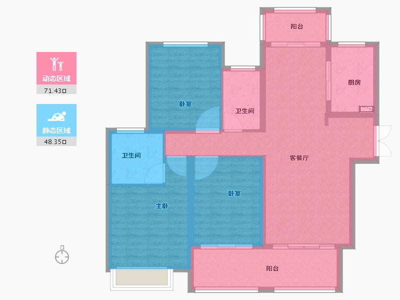 河南省-洛阳市-建业贰号城邦-108.00-户型库-动静分区