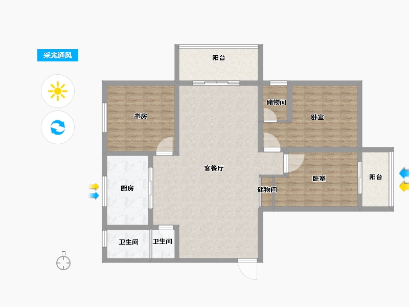 河南省-安阳市-宜居畅苑-120.22-户型库-采光通风