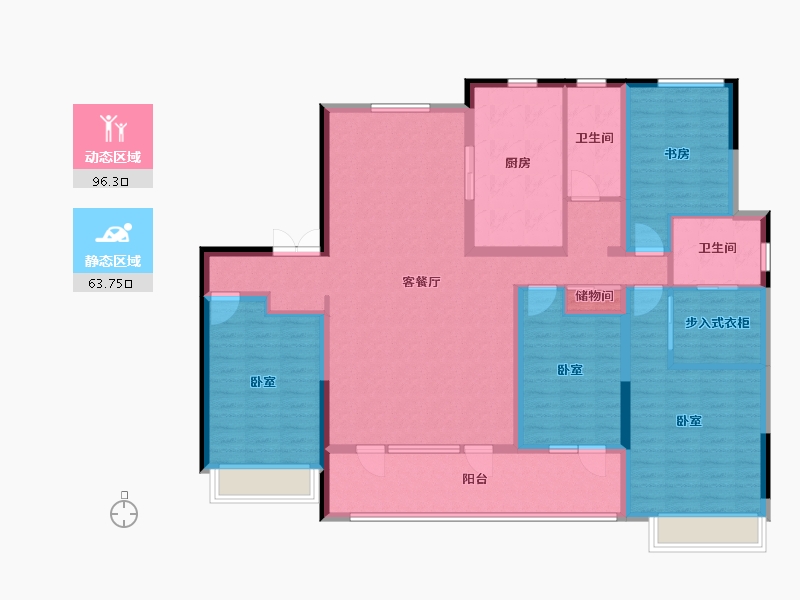 山东省-烟台市-金科博翠山-144.00-户型库-动静分区