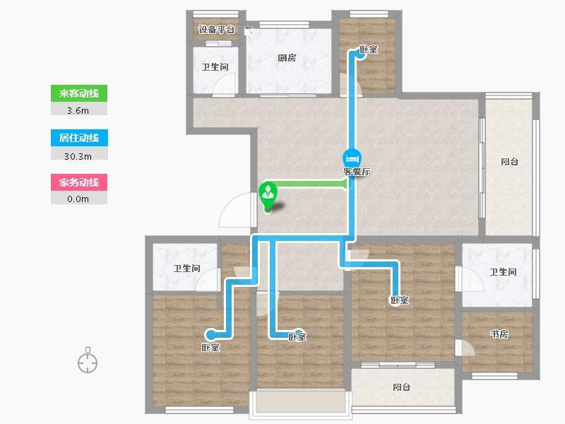 浙江省-绍兴市-万固滨江越珑府-130.00-户型库-动静线