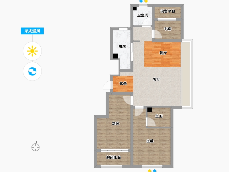 山东省-威海市-保利翰林苑-78.72-户型库-采光通风