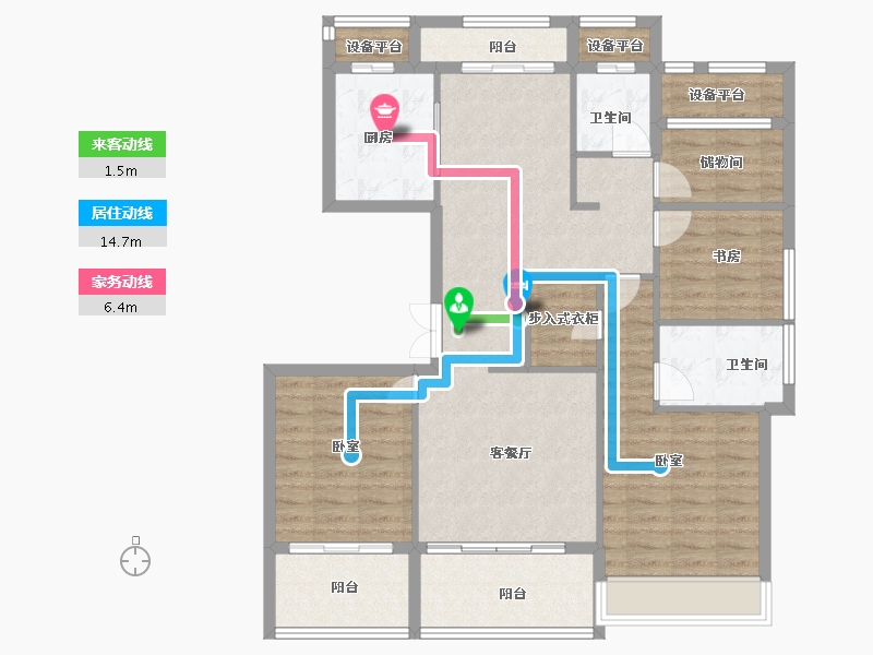 浙江省-绍兴市-万固滨江越珑府-110.00-户型库-动静线