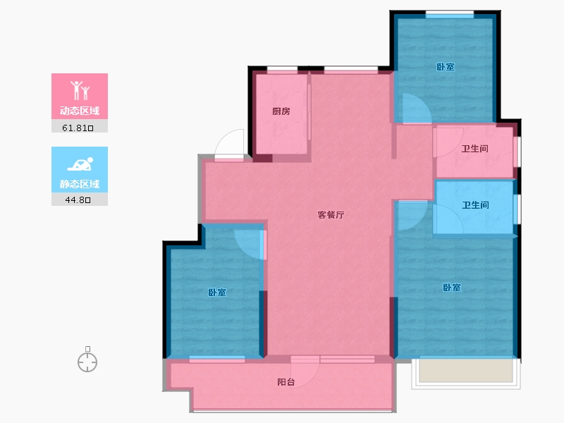 山东省-烟台市-中梁樾山府-96.01-户型库-动静分区