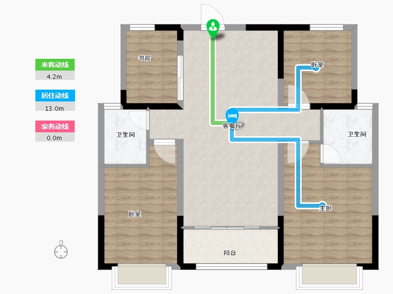 山东省-枣庄市-长泰·西沙左岸-97.17-户型库-动静线