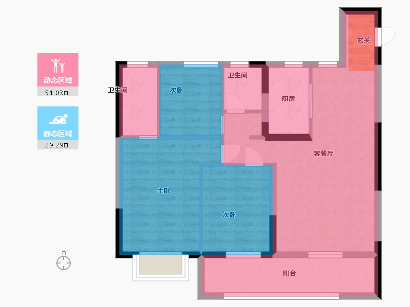 江西省-宜春市-九颂山河瑞园-71.20-户型库-动静分区