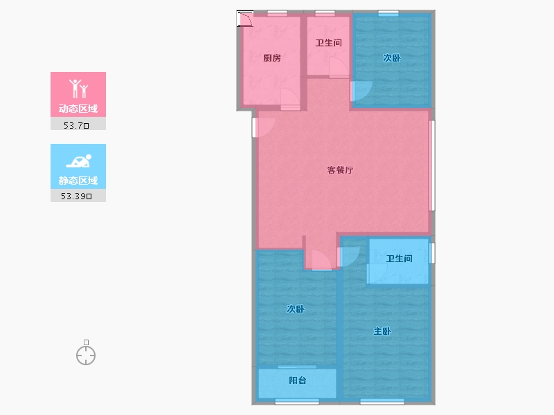 山东省-日照市-教授花园IV期碧山临海-95.95-户型库-动静分区