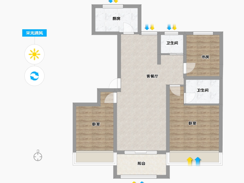 山东省-菏泽市-江南神韵-82.89-户型库-采光通风