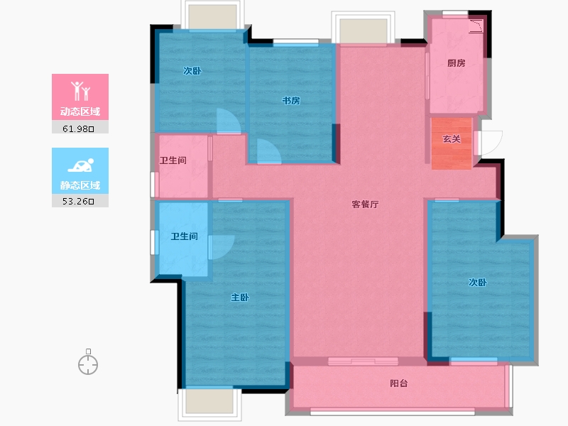 江西省-宜春市-东方璞园-103.30-户型库-动静分区