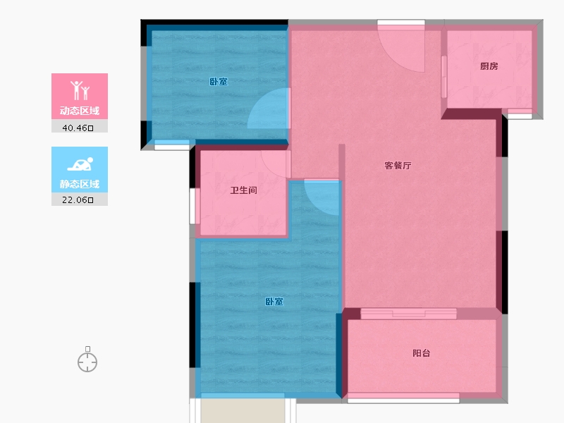 福建省-龙岩市-海伦堡麓璟台-55.85-户型库-动静分区